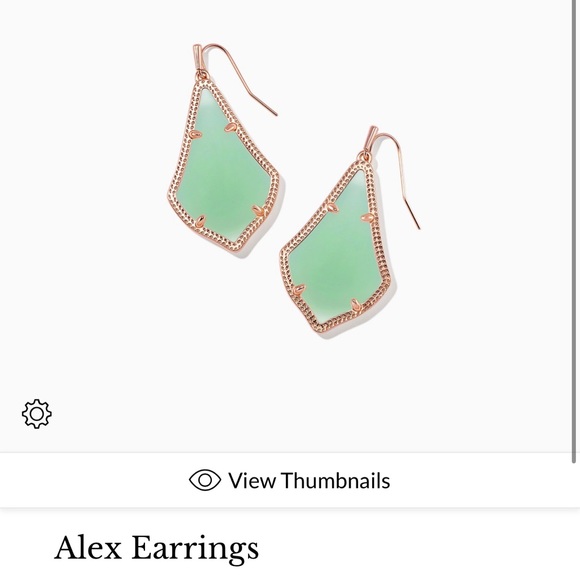Kendra Scott Alex Earrings - rose gold and aqua shell - Picture 2 of 5